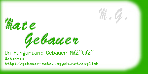 mate gebauer business card